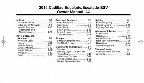2023 escalade owners manual