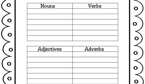parts of speech worksheets