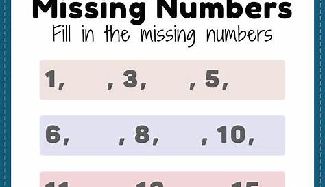 missing number worksheet for kids