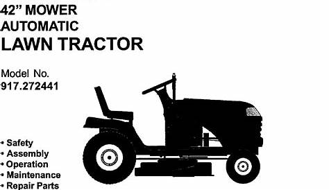 Craftsman 917272441 User Manual LAWN TRACTOR Manuals And Guides L0103208