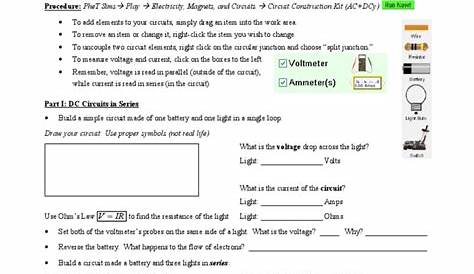 Circuits PhET Lab | Series And Parallel Circuits | Electrical Resistance And Conductance