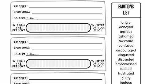 identifying triggers worksheets