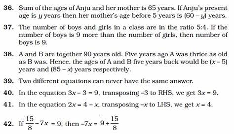 Class 8 Important Questions for Maths – Linear Equations in One