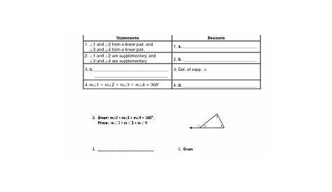geometry proof worksheet