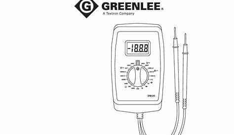 Greenlee DM-20 Instruction Manual - Free PDF Download (48 Pages)