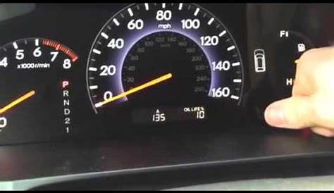 How to reset my Honda Odyssey's maintenance minder to 100% - YouTube