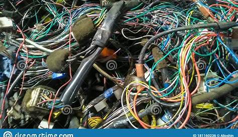 Old Car Wiring From Several Cars Piled Up. Stock Photo - Image of cable