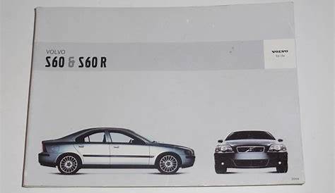 2004 Volvo S60 & S60 R Owners Manual Book | Volvo s60, Owners manuals
