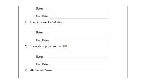 Rate and unit rate | Unit rate worksheet, Unit rate, Word problem