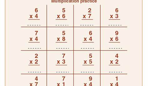 multiplication worksheet single digit