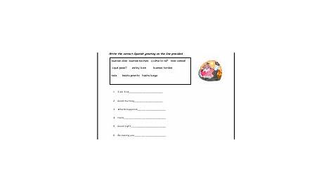 spanish greetings and introductions worksheets