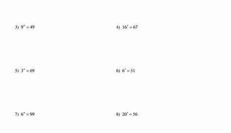 exponential and logarithmic functions worksheet answers