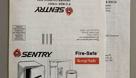 sentry safe product manual