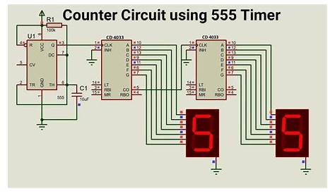 0 to 99 Counter Circuit using 555 Timer and CD4033 IC