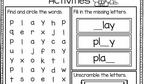 sight word play worksheets