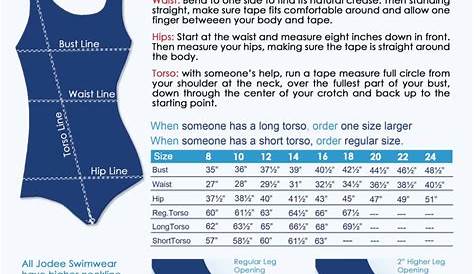 vs swim size chart