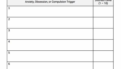 OCD Exposure Hierarchy Packet (Worksheet) | Therapist Aid
