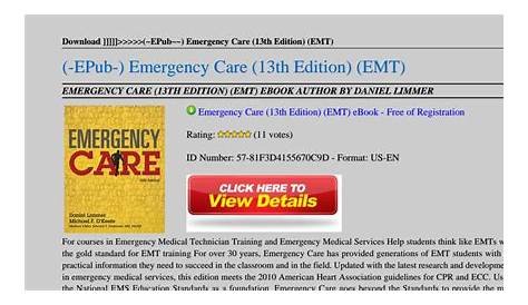 Emergency Care 13th Edition Pdf Free | Resume Examples