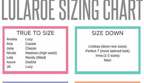 FREE Printable LuLaRoe Sizing Chart. I LOVE this Guide for LLR! Lularoe