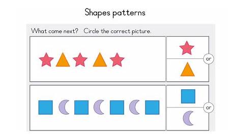 matching patterns worksheet kindergarten
