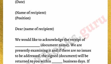 Acknowledgement Letter Format, Samples | How to write an