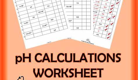 pH Calculation Worksheet | Worksheets, Physical science, First page