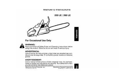 Poulan 220LE Chainsaw Owner's Manual | Manualzz