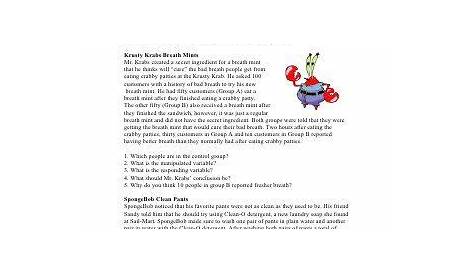 Spongebob Worksheet For Biology