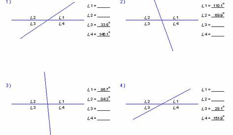 vertical angles worksheet grade 7