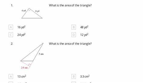area of triangle worksheets grade 5