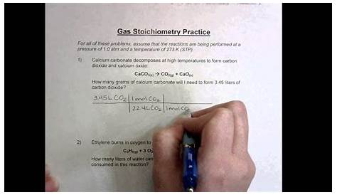gas stoichiometry worksheets answer key