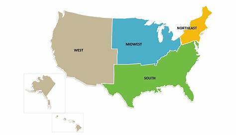 map of usa by region