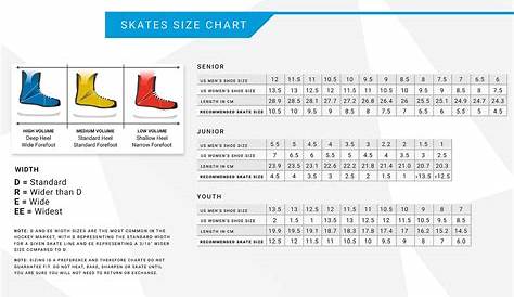 youth hockey skates size chart