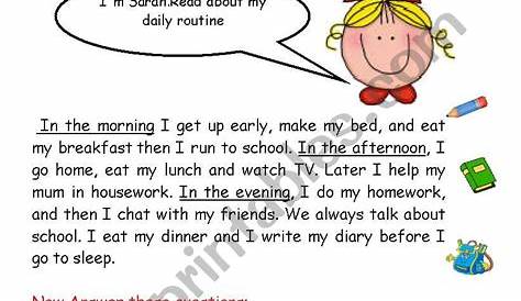 daily routine reading - ESL worksheet by Nawra25
