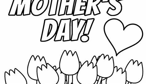 Card for mother's day for coloring to print