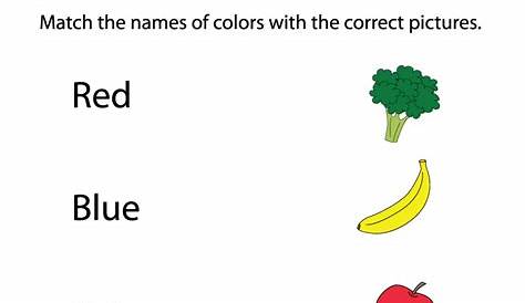 Free Preschool Color Matching Worksheet