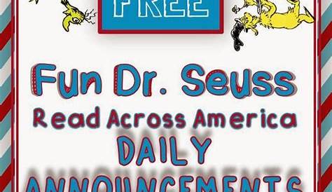 My Kindergarten Obsession : Dr. Seuss Daily Rhyming Annoucements FREEBIE!