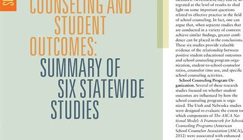 School Counseling and Student Outcomes: Summary of Six Statewide