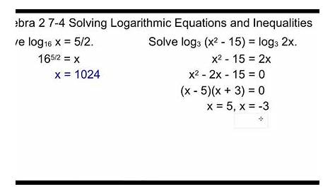 logarithmic equations worksheets with answers