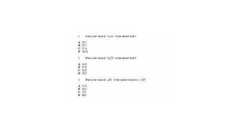 Estimating Square Roots Worksheets Answer Key