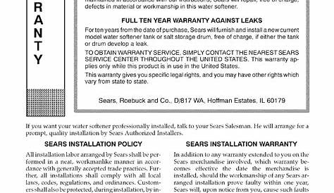 Kenmore 625388280 User Manual WATER SOFTENER Manuals And Guides L0522373