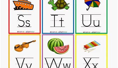 Kindergarten Worksheets: Printable Worksheets - Alphabet flash cards 4
