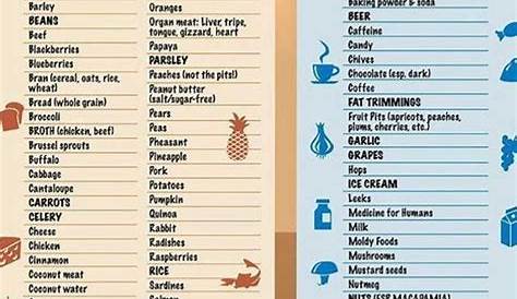 foods dogs can eat chart