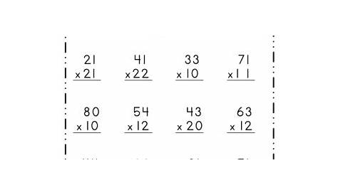multiplying two digit by two digit worksheet