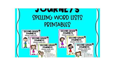 Journeys 2017 Second Grade Spelling Word Lists BUNDLE Printables