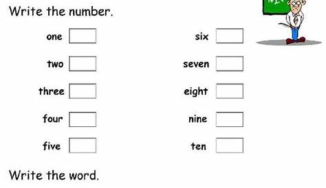 worksheets on writing numbers in words