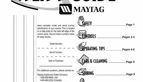 MAYTAG MAV6250 USER MANUAL Pdf Download | ManualsLib