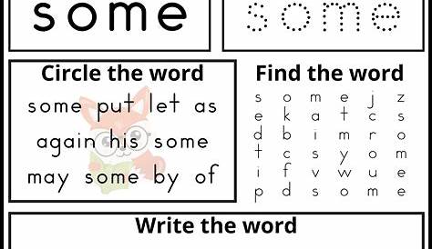 sight word all worksheets