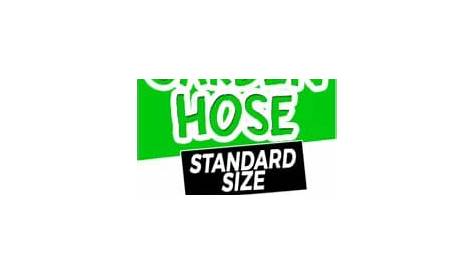 garden hose size chart