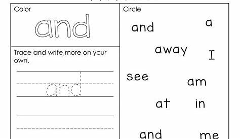 sight word worksheets free
